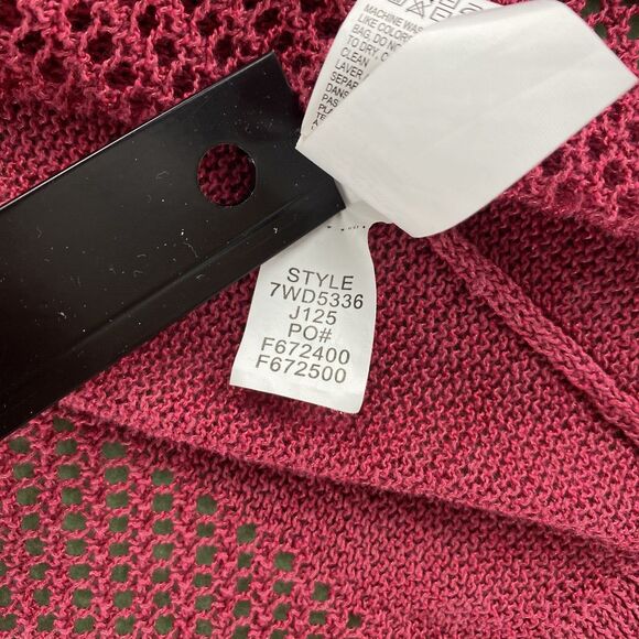 Lucky Brand Womens Large Cardigan Open Knit Red Bohemian Boho Chic Whimisgoth - Picture 8 of 11